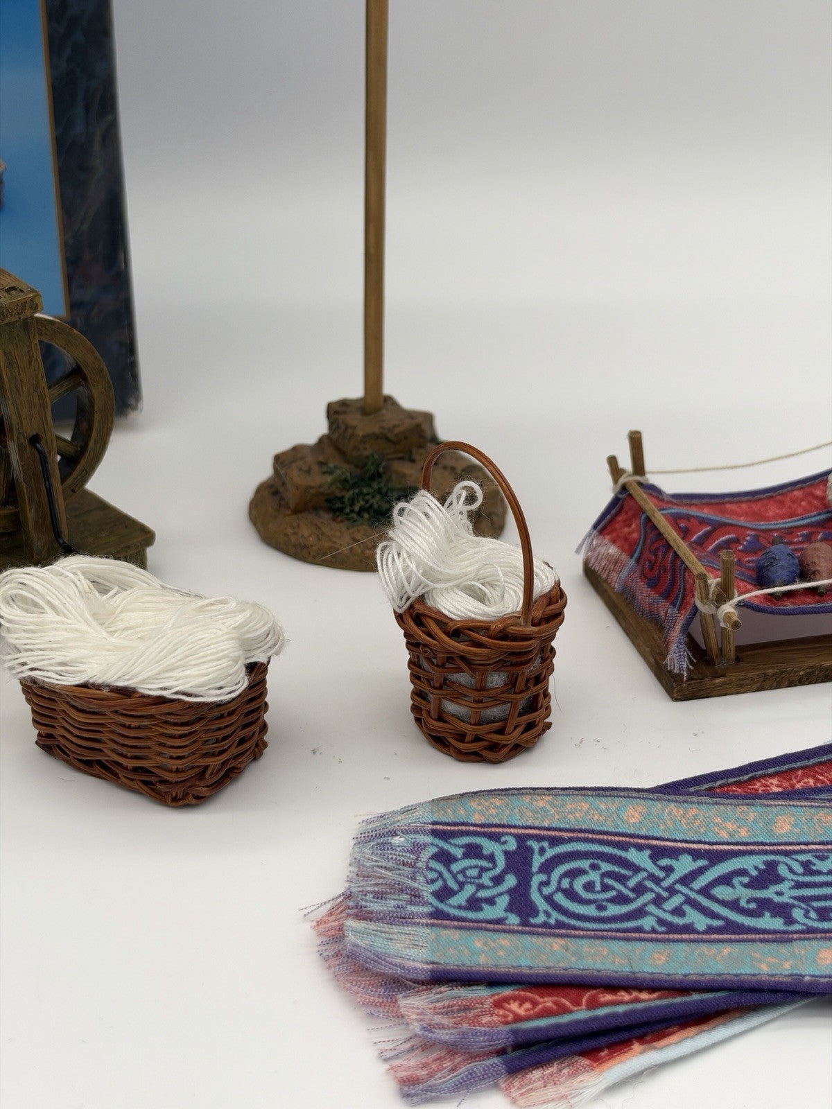 Fontanini Italy Weaving Accessory Set Figurine Nativity Village Town 6 Pcs Rare