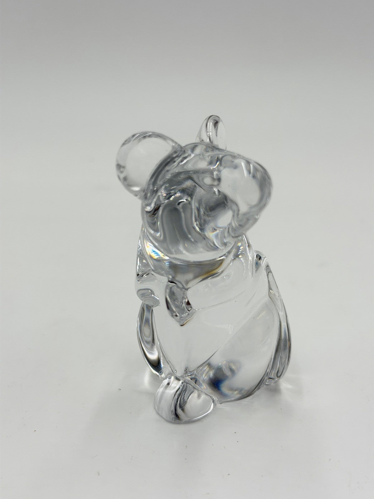Vintage Daum France Clear Crystal Mouse Figurine 3 1/8" Tall Signed Collection