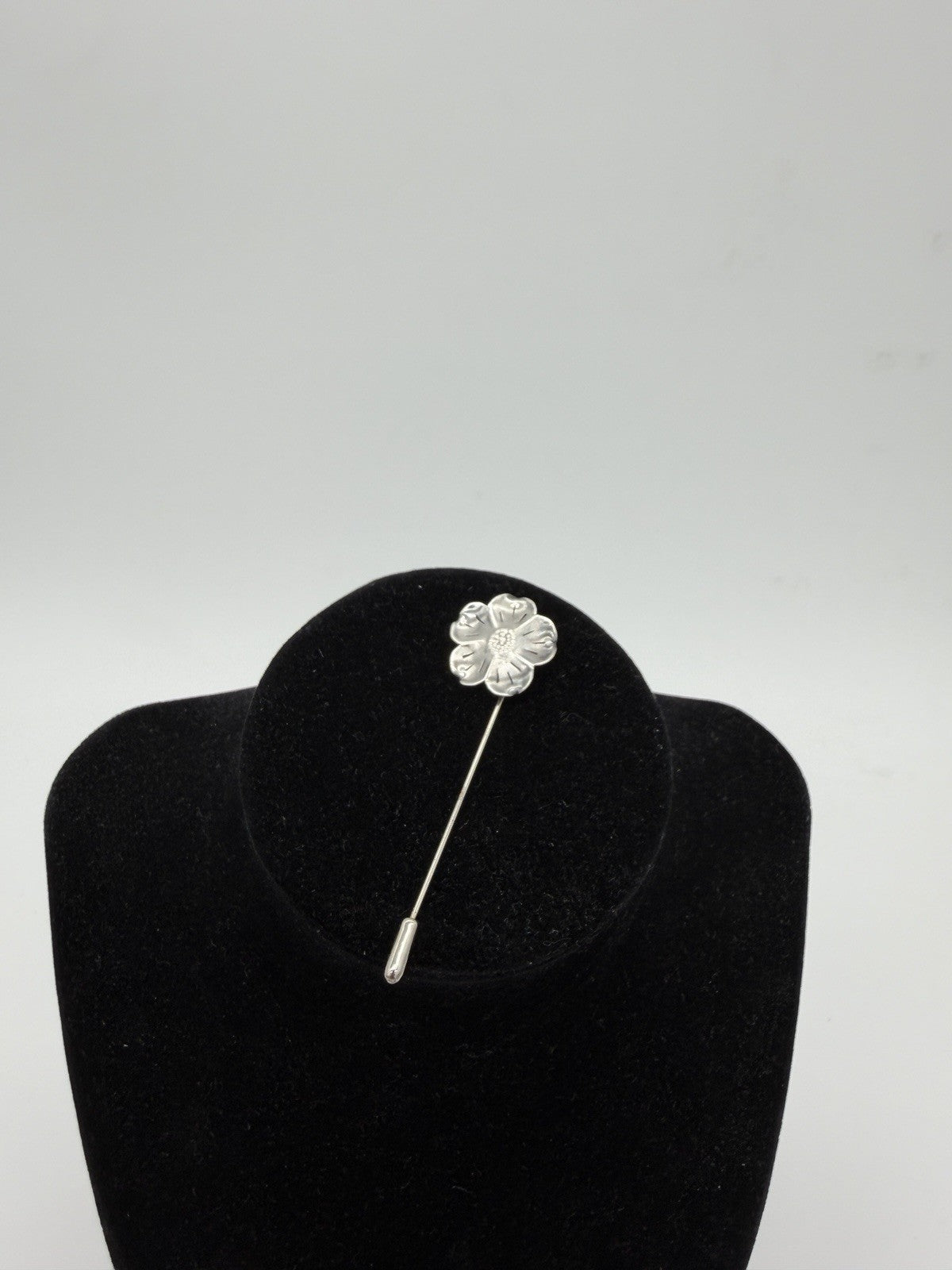 Vintage Stuart NYE Sterling Silver 925 Dogwood Flower Lapel Pin Early NYE 2-1/4"