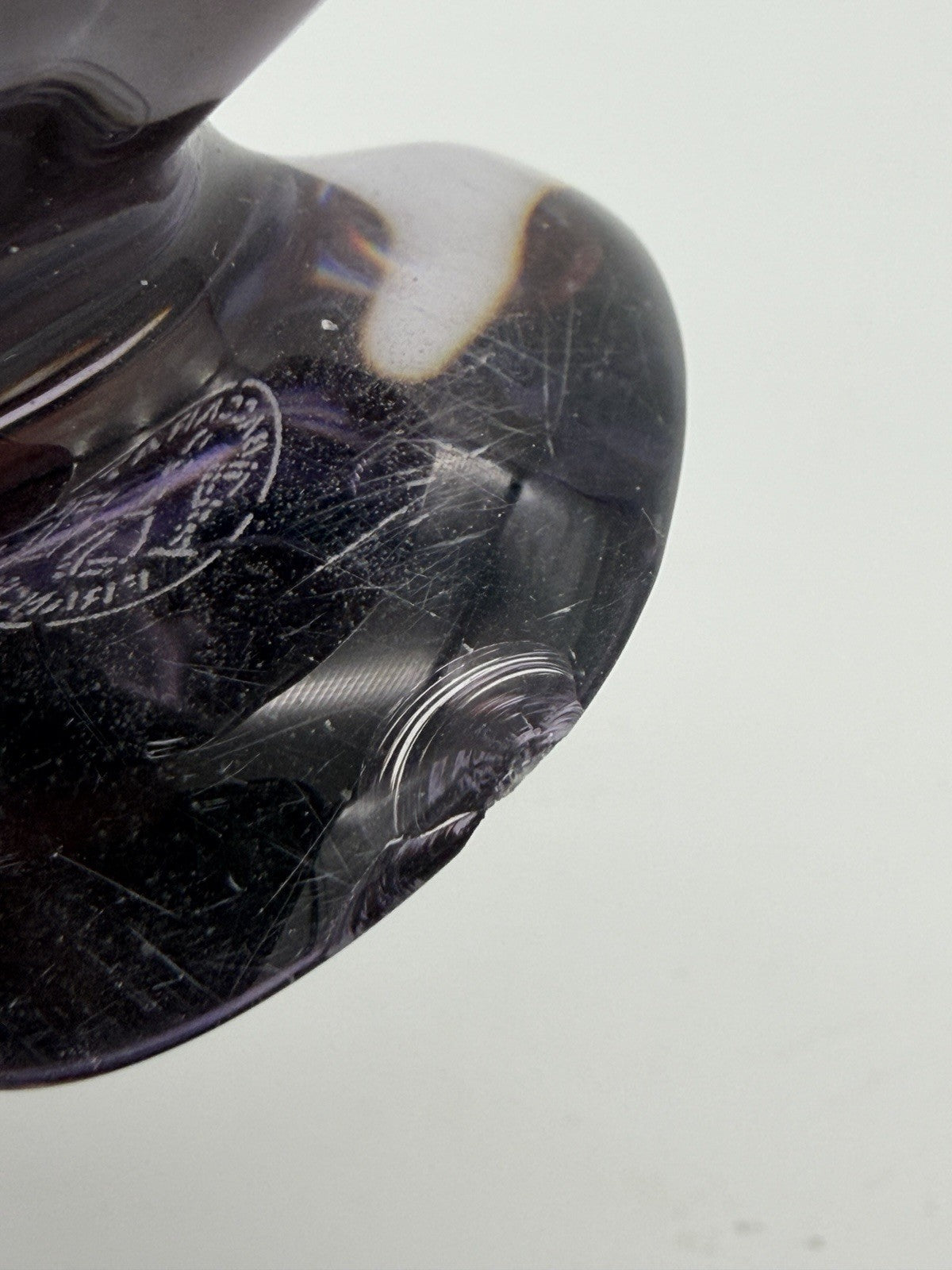 Baccarat Crystal Amethyst Purple Parrot Bird Figurine Signed (flawed)