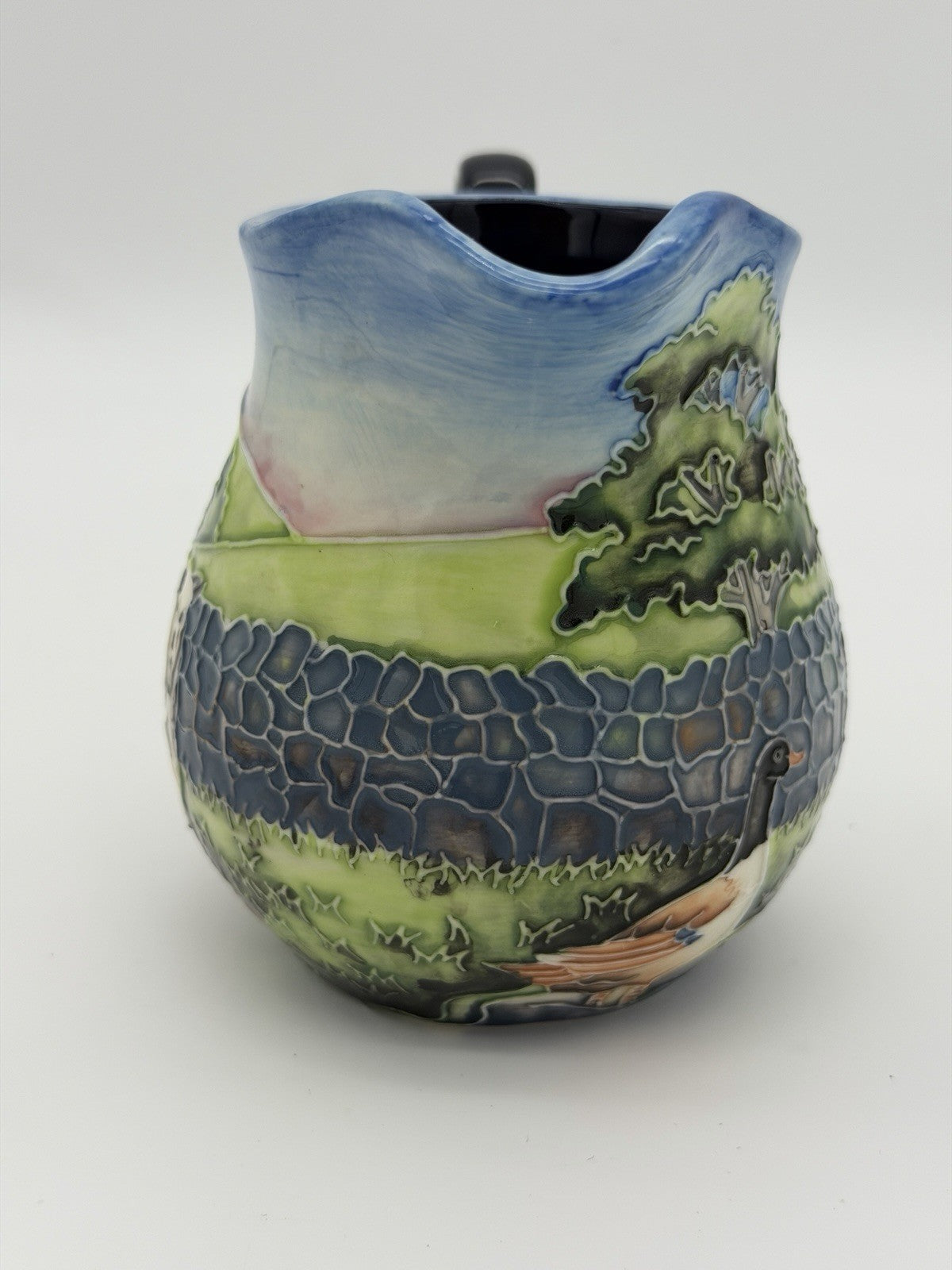 Rare Old Tupton Ware Art Pottery England Farmyard Pitcher/jug 4” Embossed Farm