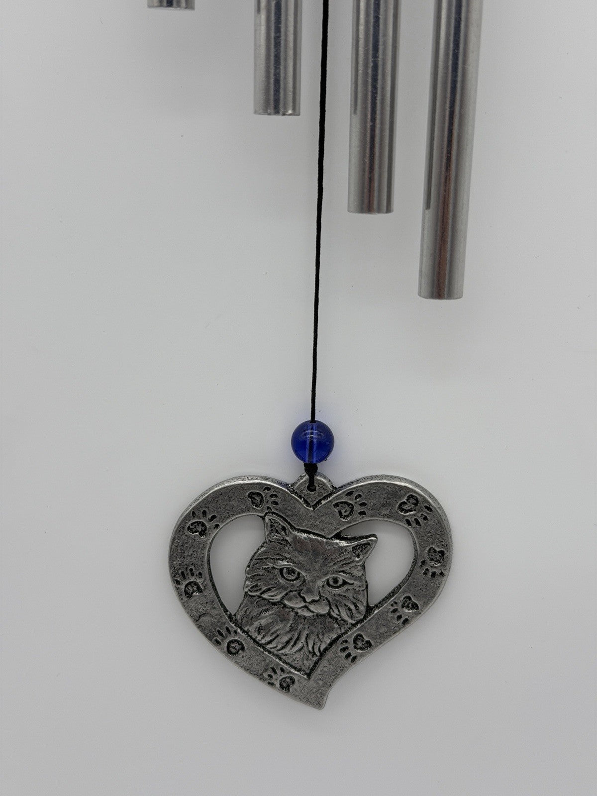 Carson Home Accents Heartnotes Wind Chime cat You left paw prints on my heart