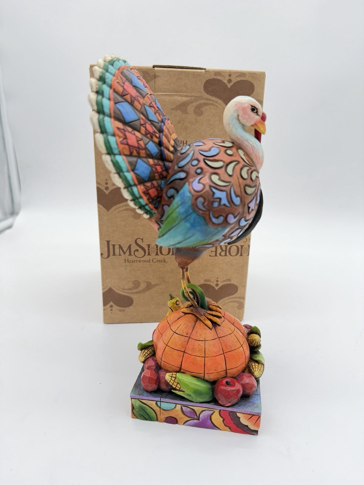 Jim Shore Tom A Plenty Fall/Thanksgiving Turkey Pumpkin Boxed Resin Figurine