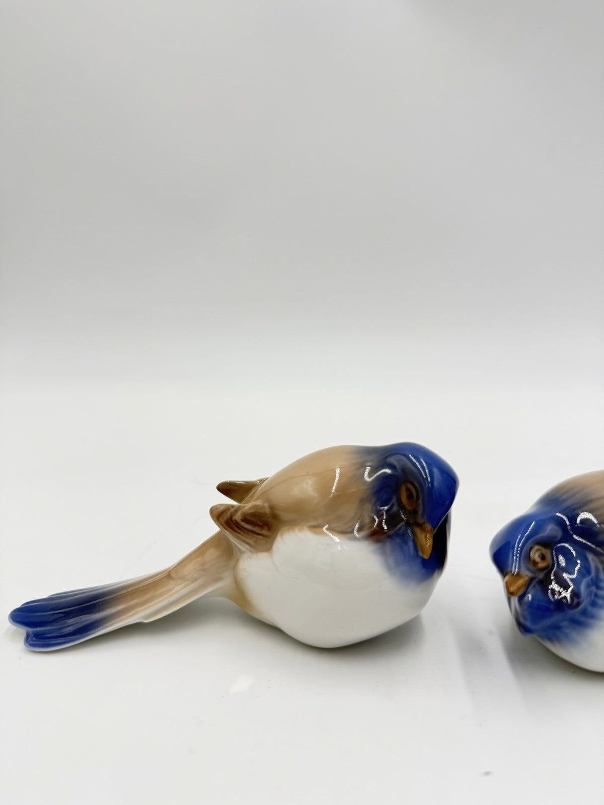 Bing & Grondahl Denmark Porcelain Pessimist & Optimist Titmouse Bird Figurines