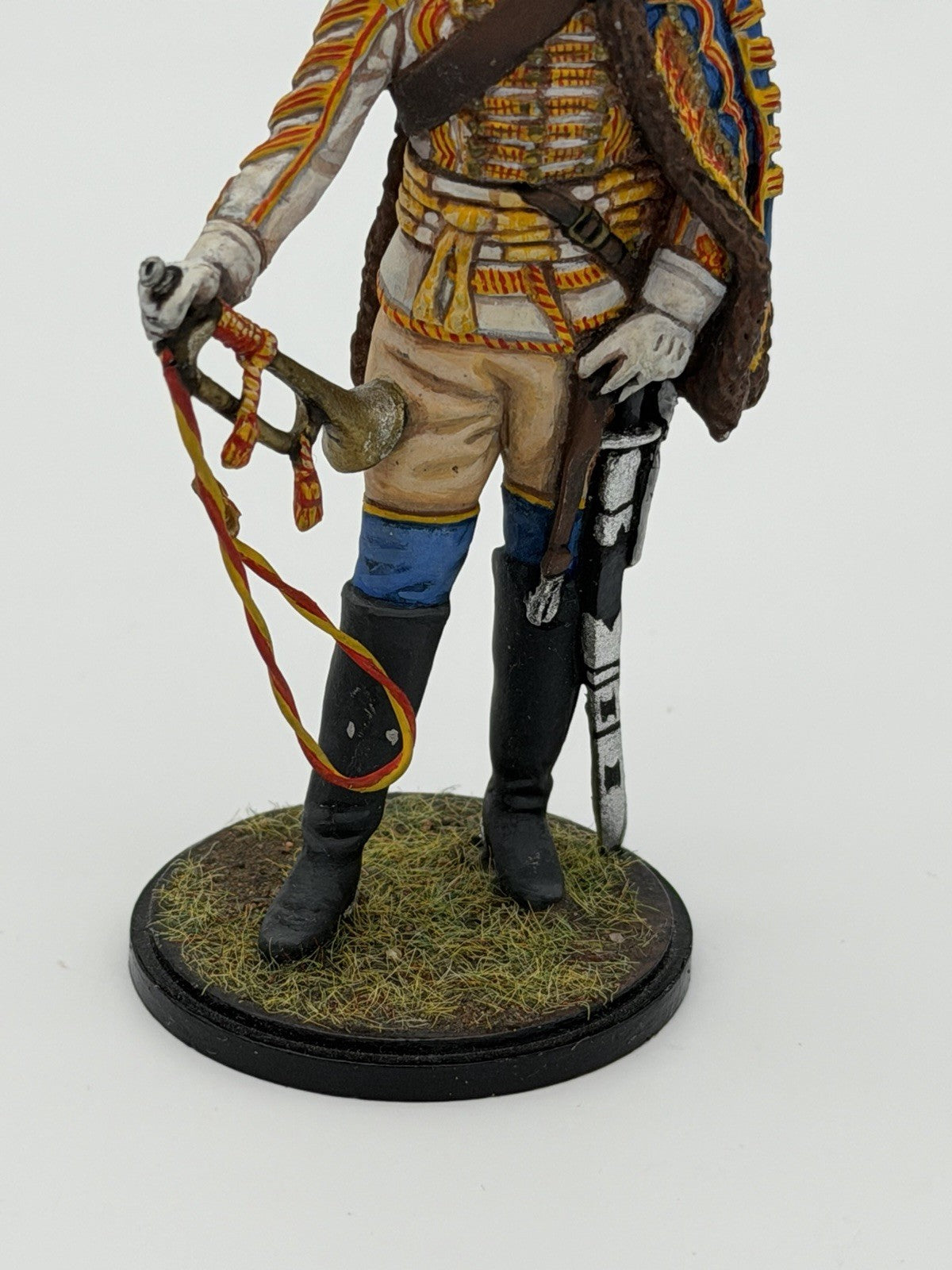 Hand Painted Metal Soldier Prussian Hussar Trumpeter 1750s Scale 1:18 Soldier
