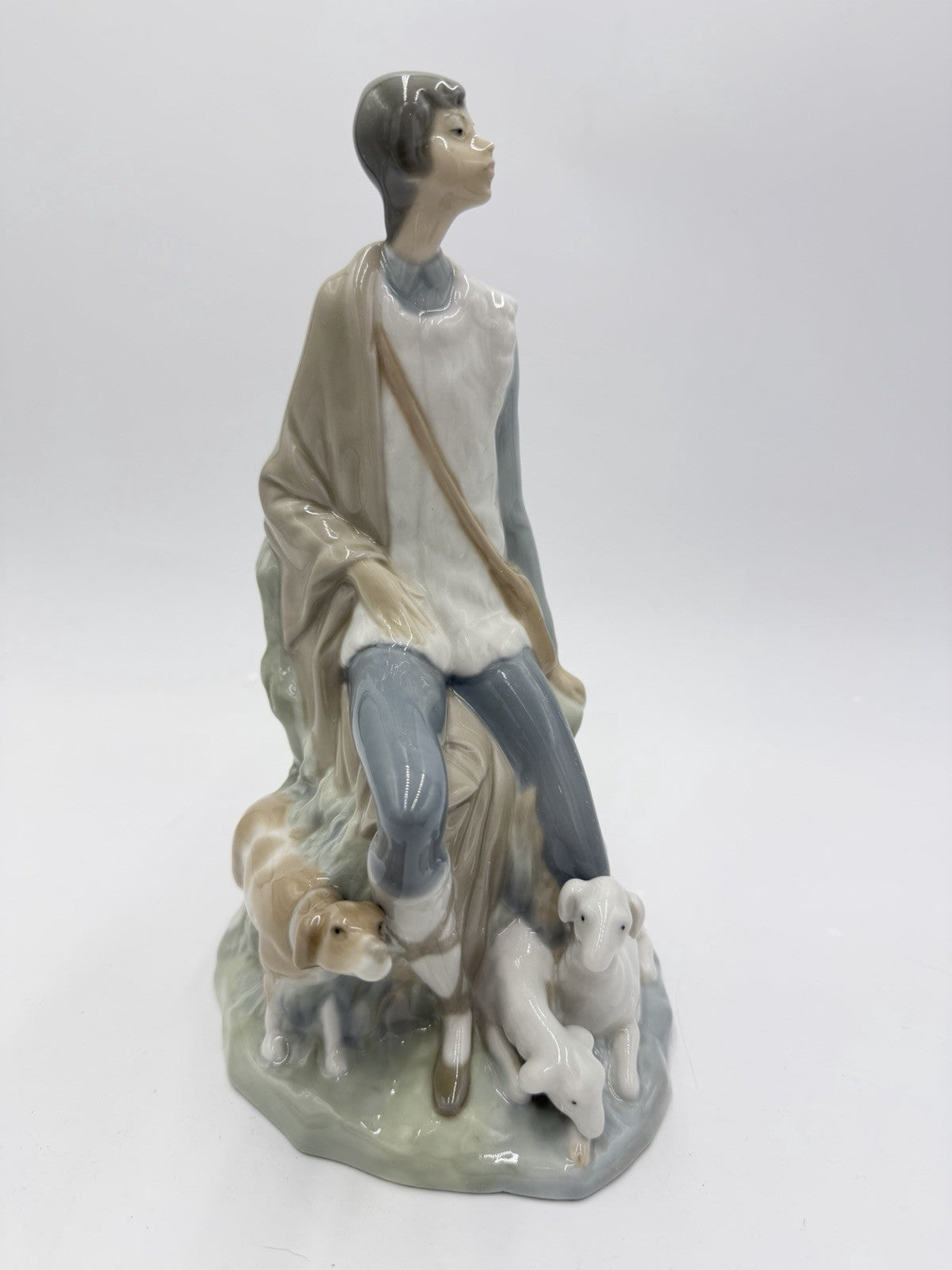 Large Nao By Lladro Spain Porcelain Shepherd Boy 10”H Figurine Early Retired
