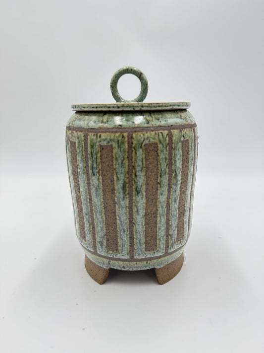 Chris Leung Bird Ceramic Studio Art Pottery Covered Footed Dish W/Lid 6.5”