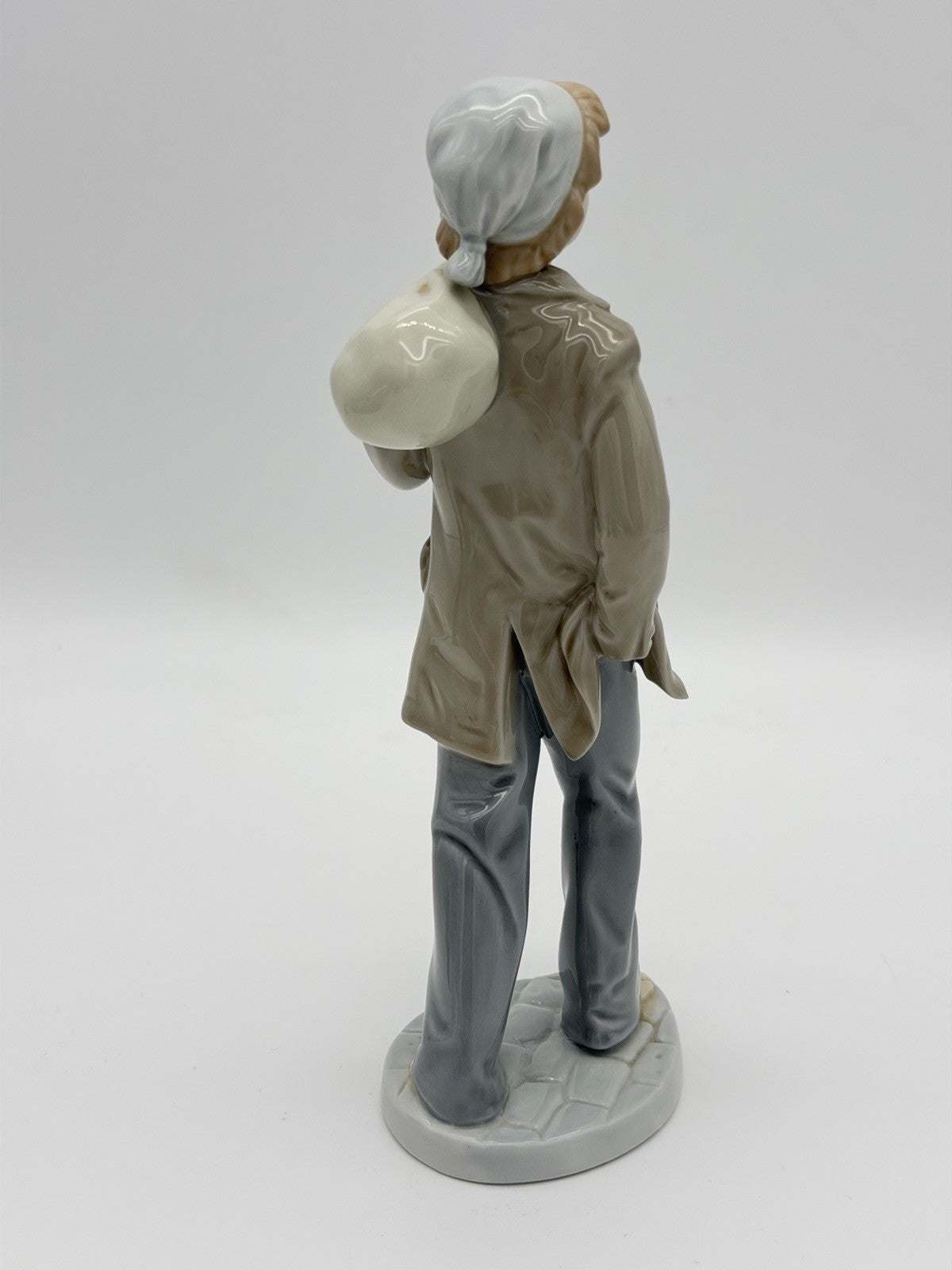 NAO by Lladro  Spain 9" Barefoot Boy With Knapsack Ship Boy Figurine