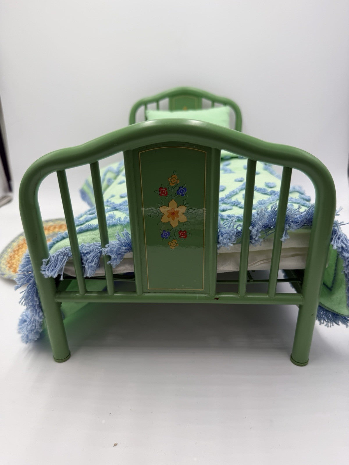 18" American Girl Doll Kit Kittredge Green Day Bed & Tufted Bedding Set Metal