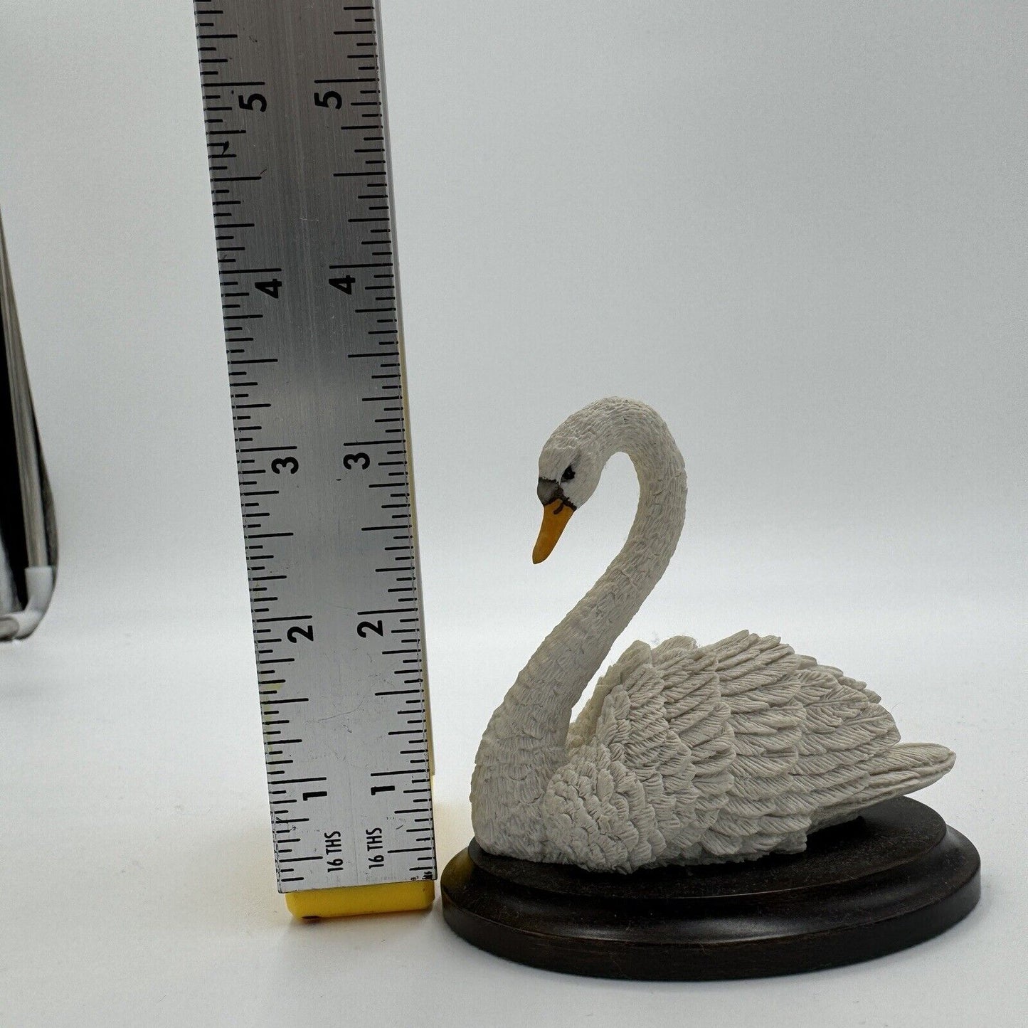 Country Artists For The Discerning Swan Mini Figurine Wood Base Painted England