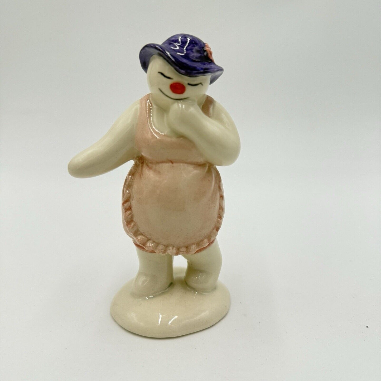 Royal Doulton Lady Snowman Porcelain England Figurine Vintage Painted Rare