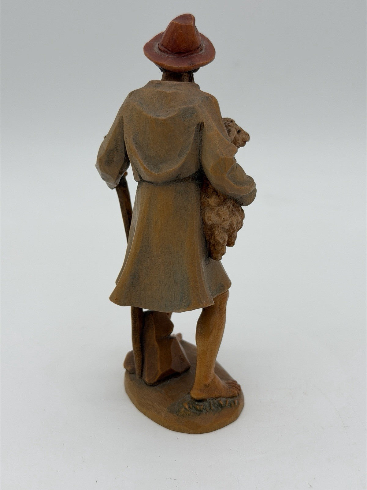 Anri Italy Folk Art Vintage Hand Carved Wood Shepherd Nativity Figurine 5.5”H