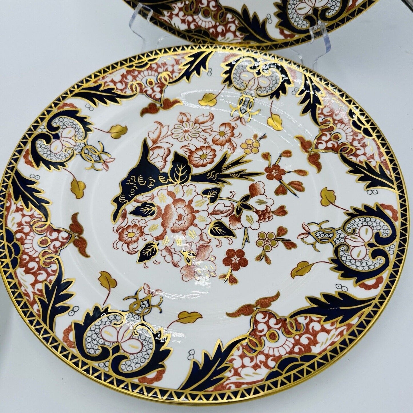 Antique Royal Crown Derby King's Of Old Japan 383 Pattern Dinner Plates 4 Pieces