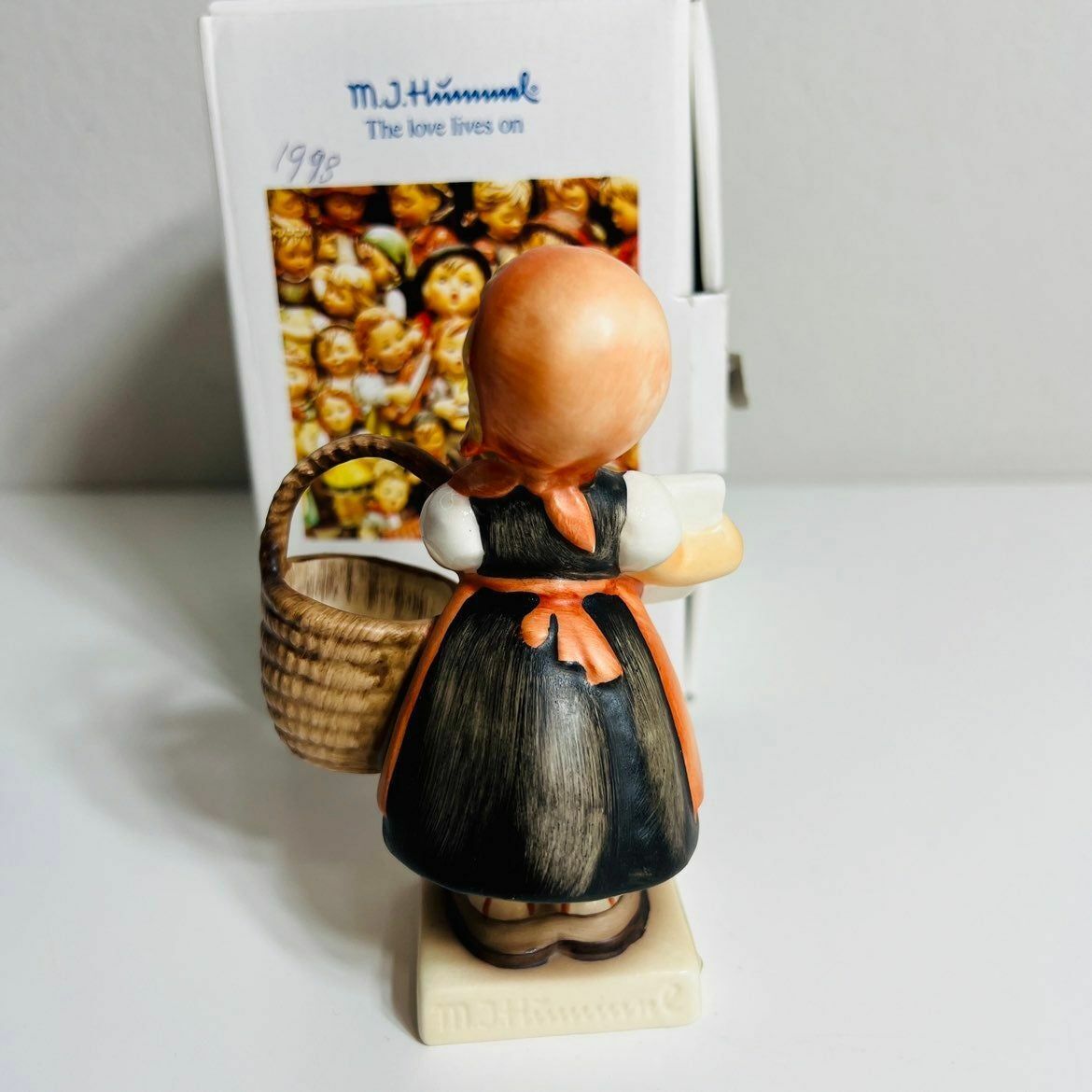 Goebel Hummel Figurine Girl with Letter Meditation Mailing Basket German Decor