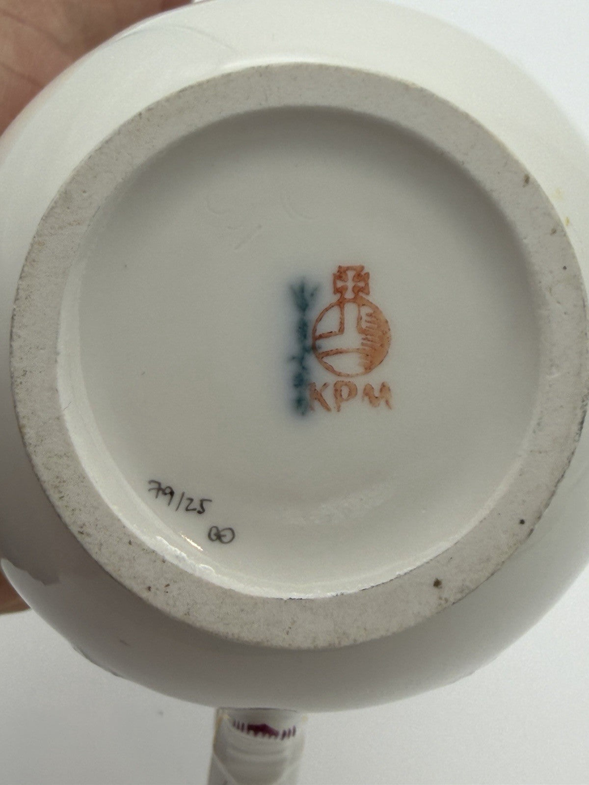 Antique KPM Berlin Porcelain Hand Painted Pink Flowers 4” Creamer Porcelain Germ