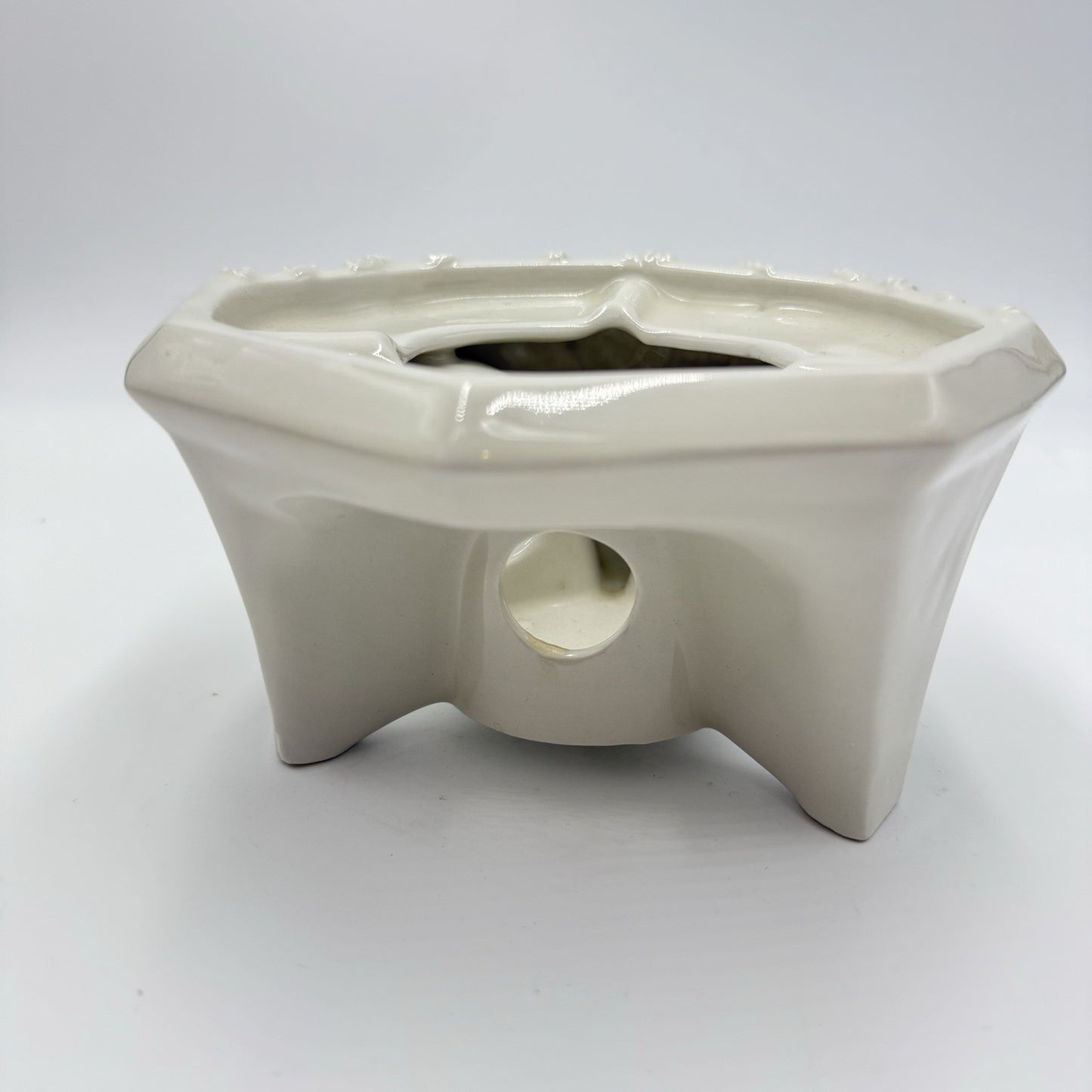 Vintage Red Cliff Ironstone Samovar Coffee Warmer base White Fine China 8”x5”