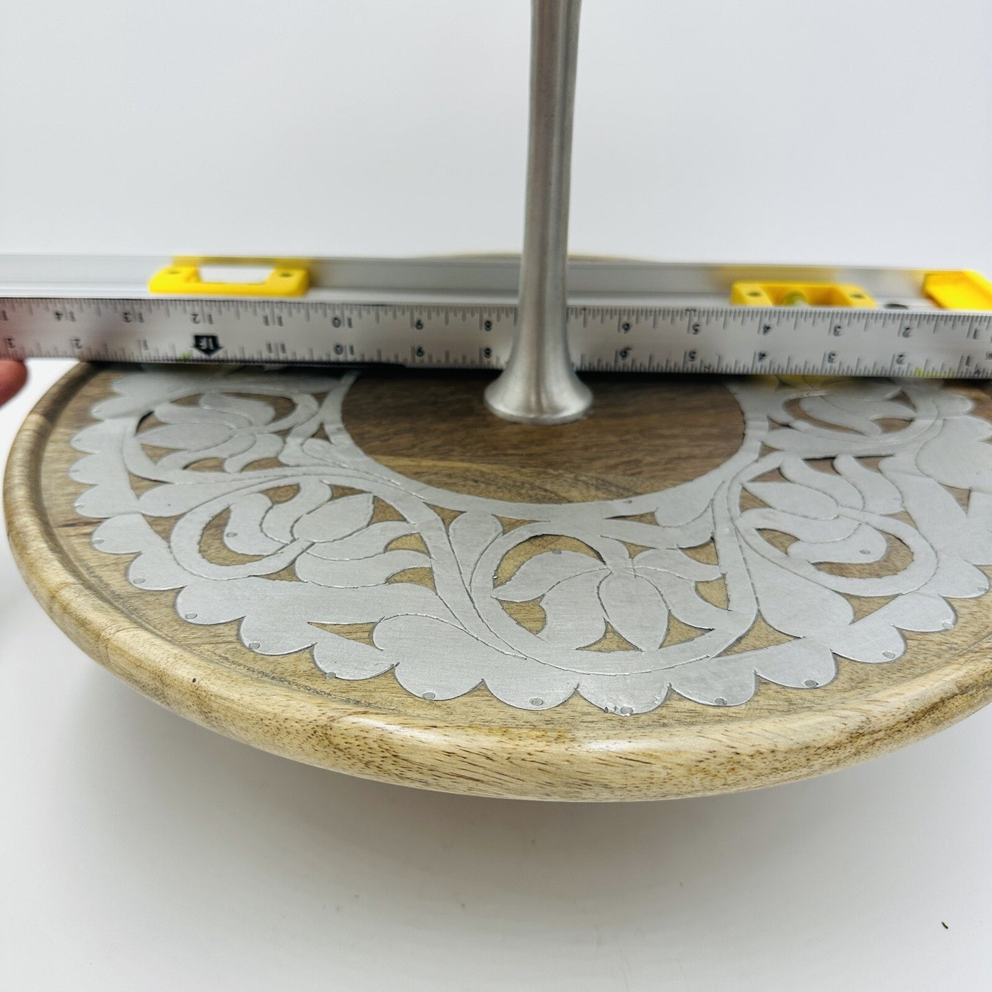 Rajasthan Artisans Cake Stand Brown 2 Tier Wood 17in H Farmhouse Country