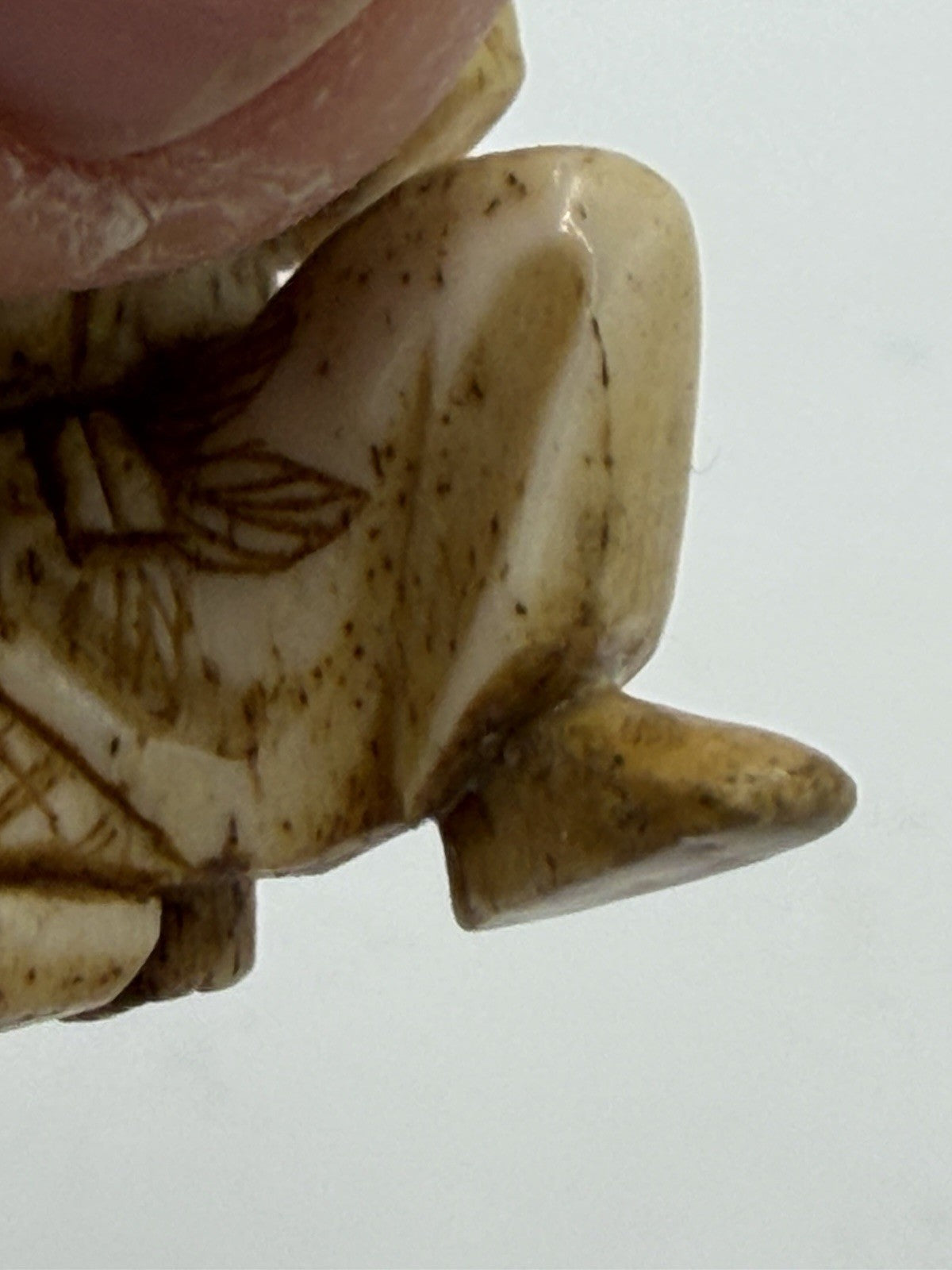 Antique Netsuke Japanese Edo 18th Century Hand Carved Miniature Figurine 1.8”H