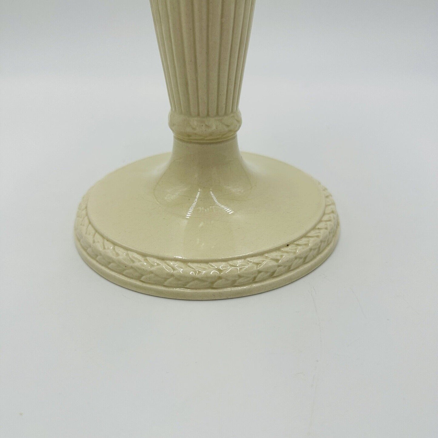 Wedgwood Candlesticks Etruria & Barlaston 10in Embossed Cream England Vintage