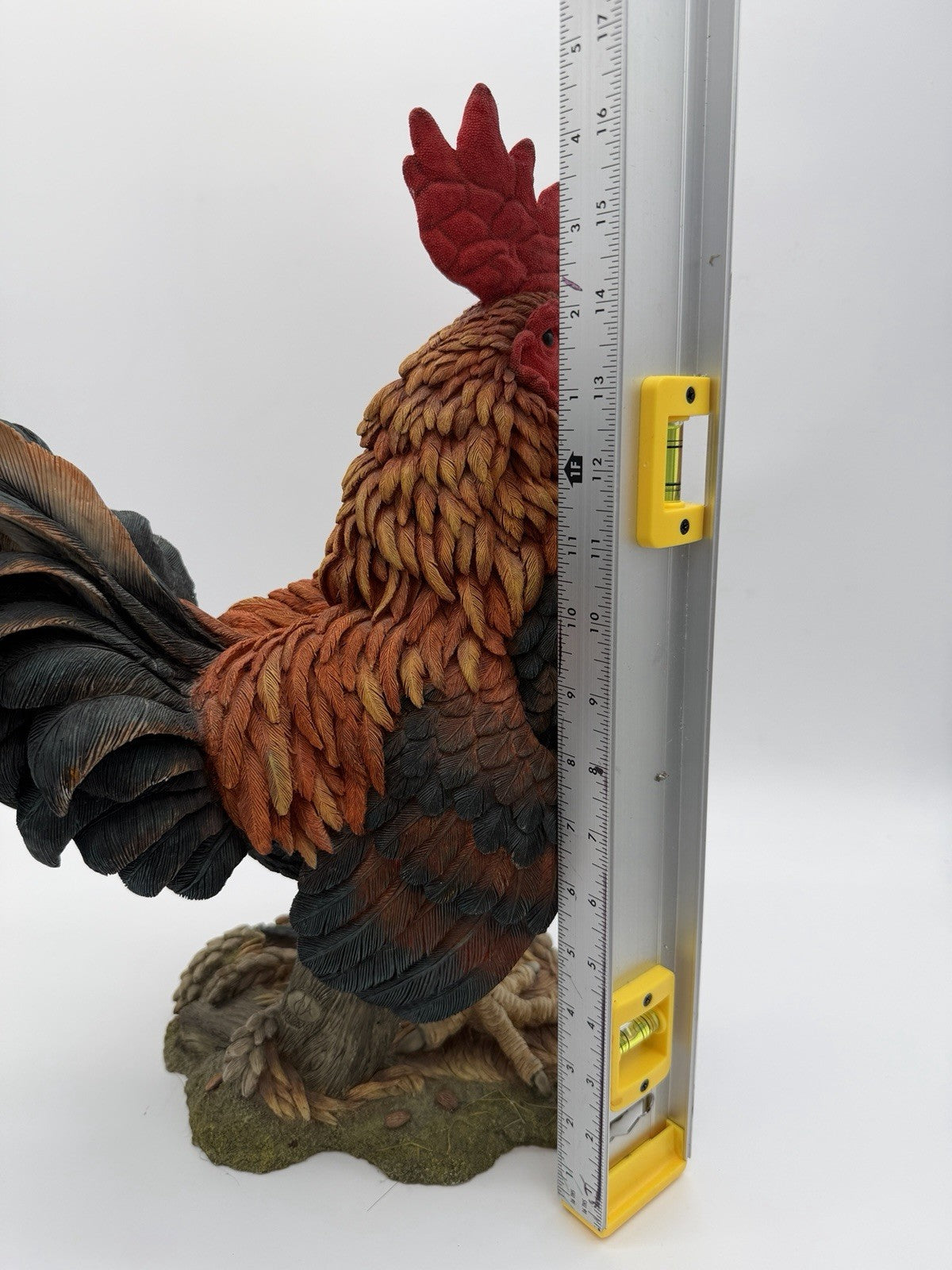 Huge Country Artists England Hand Painted Signed Rooster Sculpture 17”H