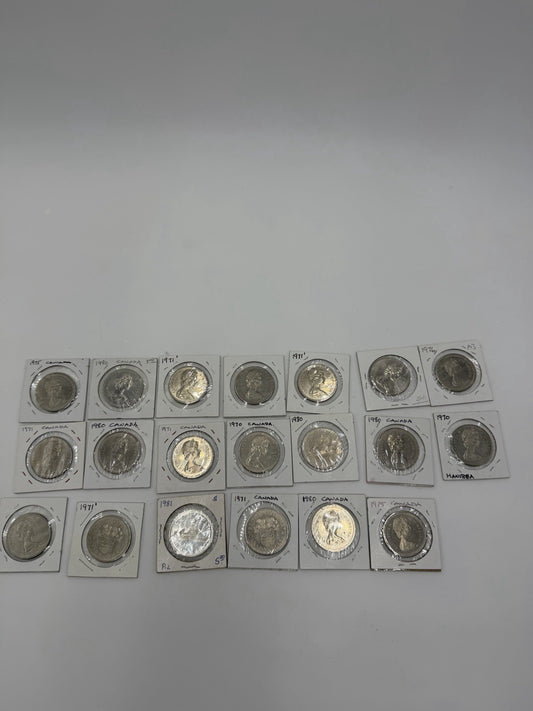 Canadian $1 Commemorative coins Lot 1970,1971,1975,1976 1980 Lot 20 PCs