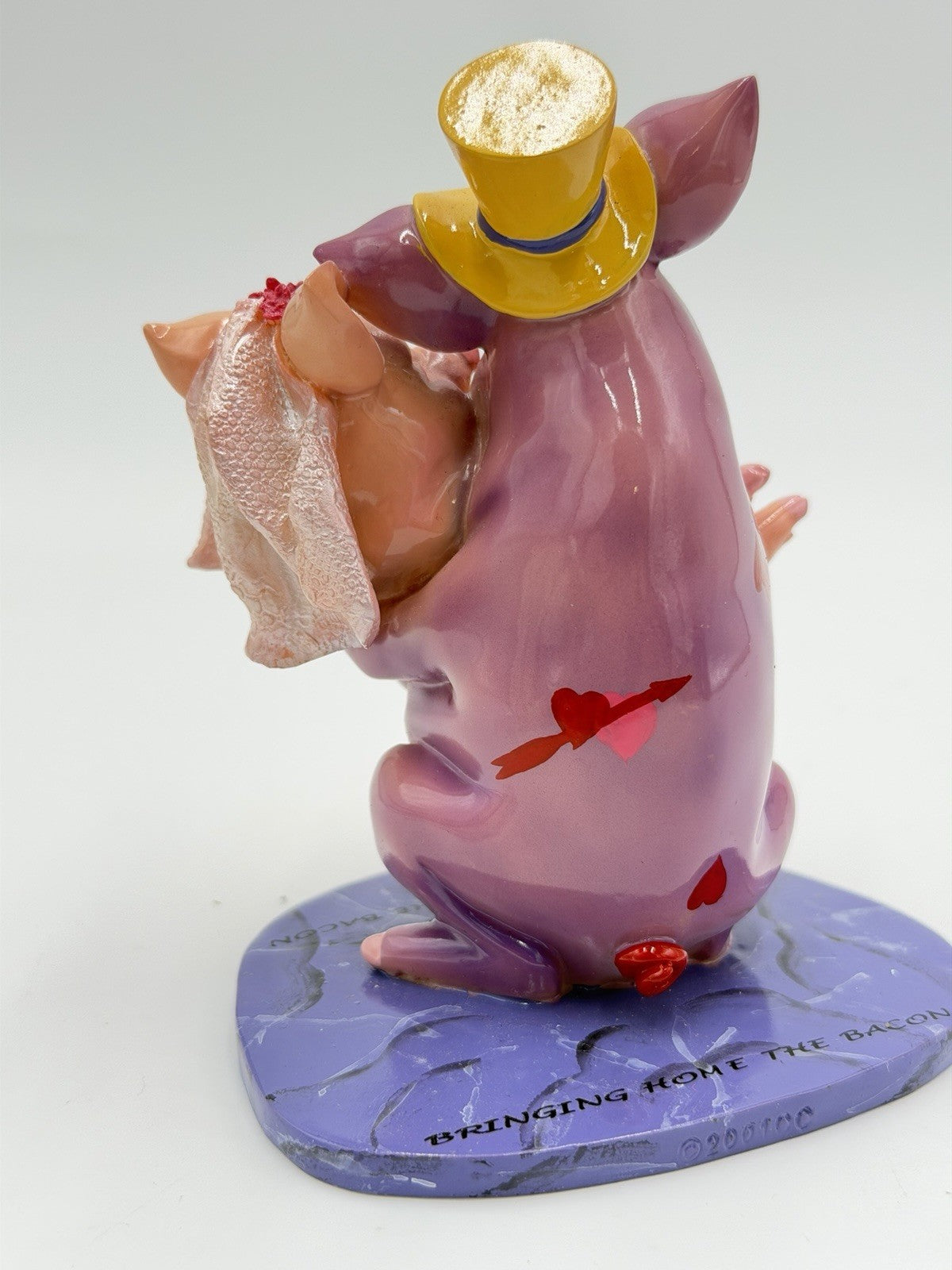 Vtg Pig Invasion Bride & Groom Cake Topper  Pigs Figurine Bringing Home Bacon 4”
