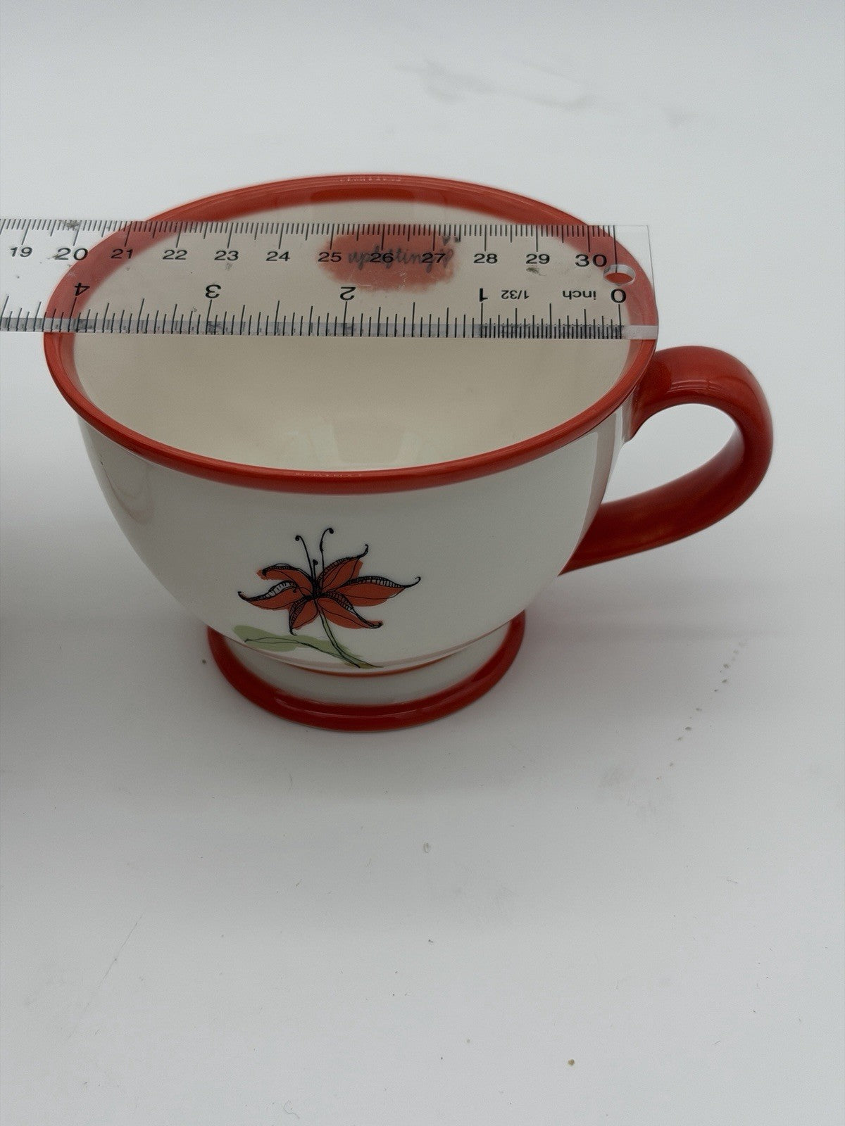 Starbucks Inspiring Uplifting 10oz Floral Footed Cup COFFEE TEA 2006 Floral Mugs
