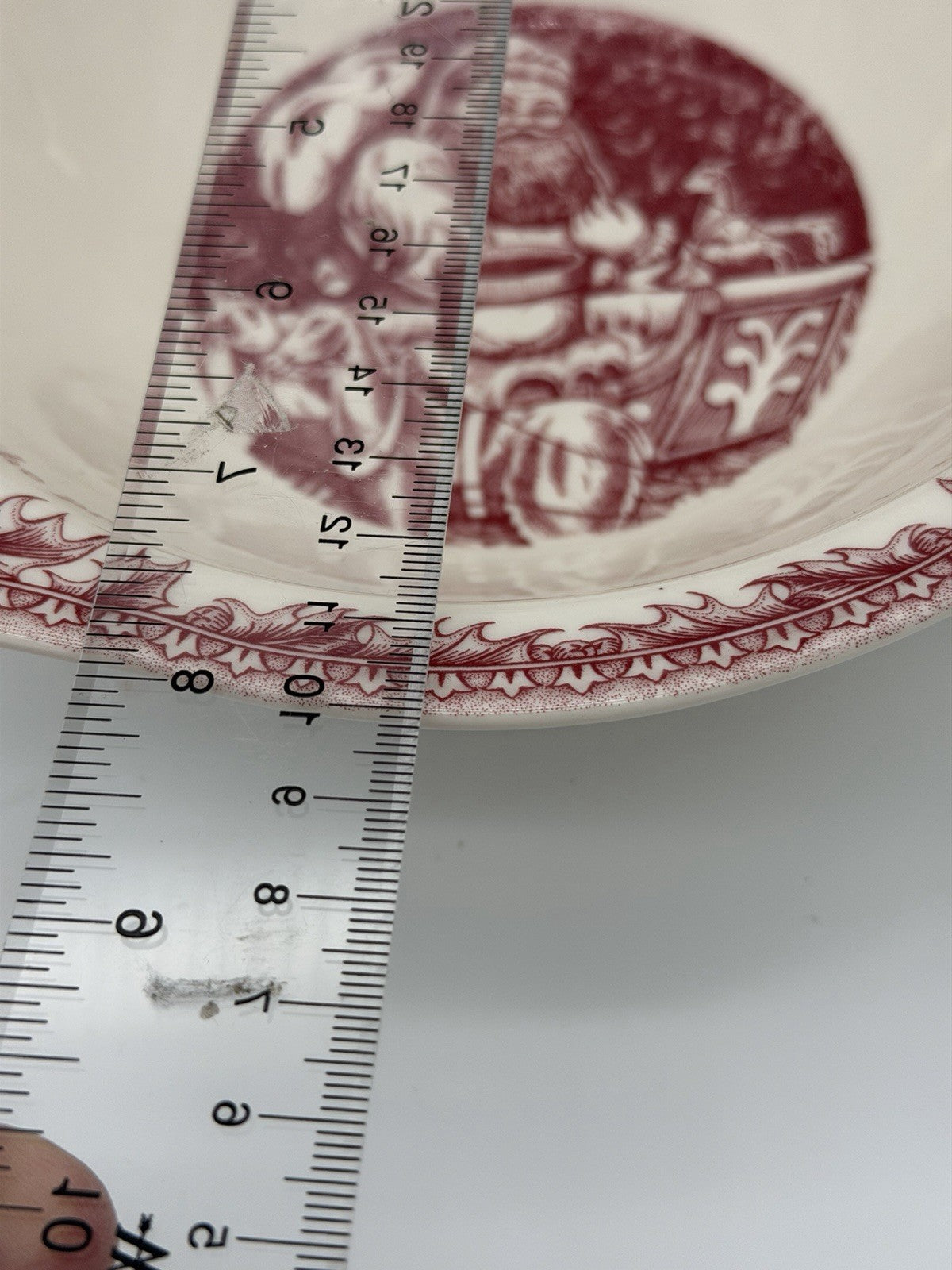 Johnson Brothers England Porcelain Twas The Night Dessert Plate & Bowl Set Red