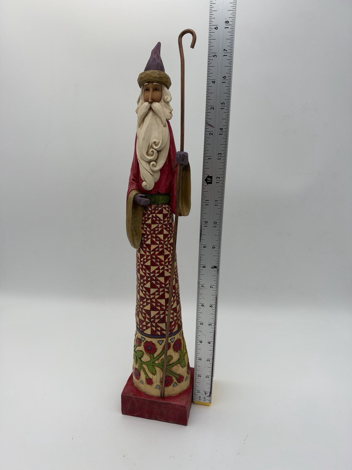 Jim Shore Heartwood Creek Gathering Joy 18”H Pencil Santa Cane 2004 Figurine