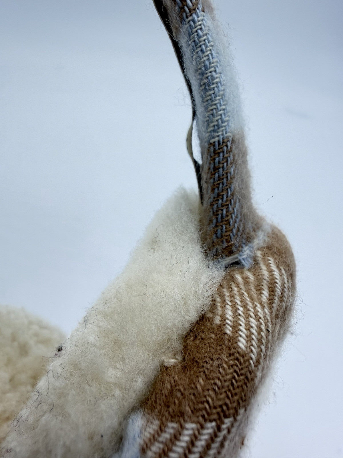 Burberry Earmuffs Cashmere Tan Classic Check Small Kids Light Blue London Englan