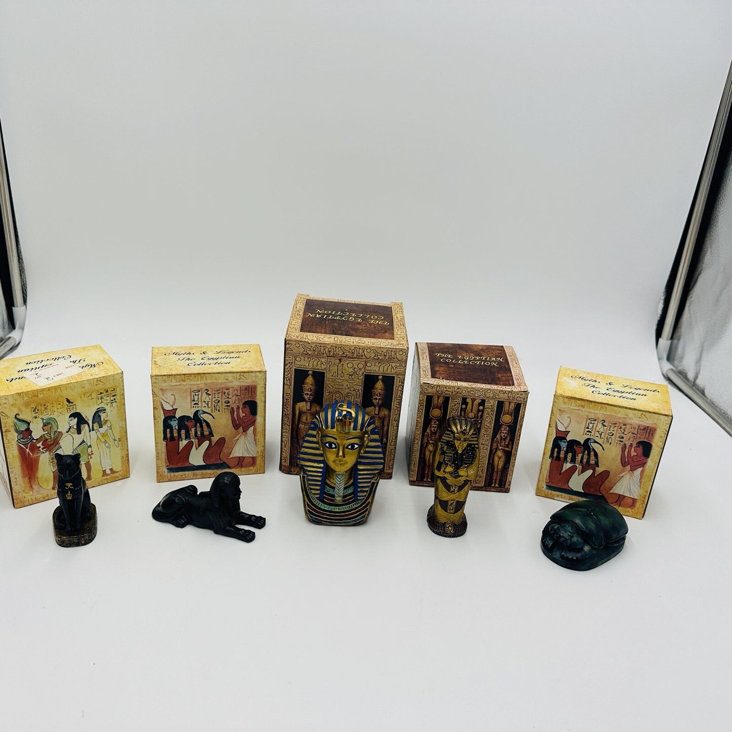 Egyptian Collection Figurines Resin Hand Painted Myths & Legends Adams Apple Vtg