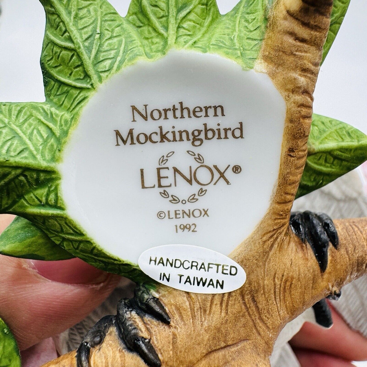 1992 Lenox Porcelain Northern Mockingbird Figurine Bird Painted Mint/ No Box!