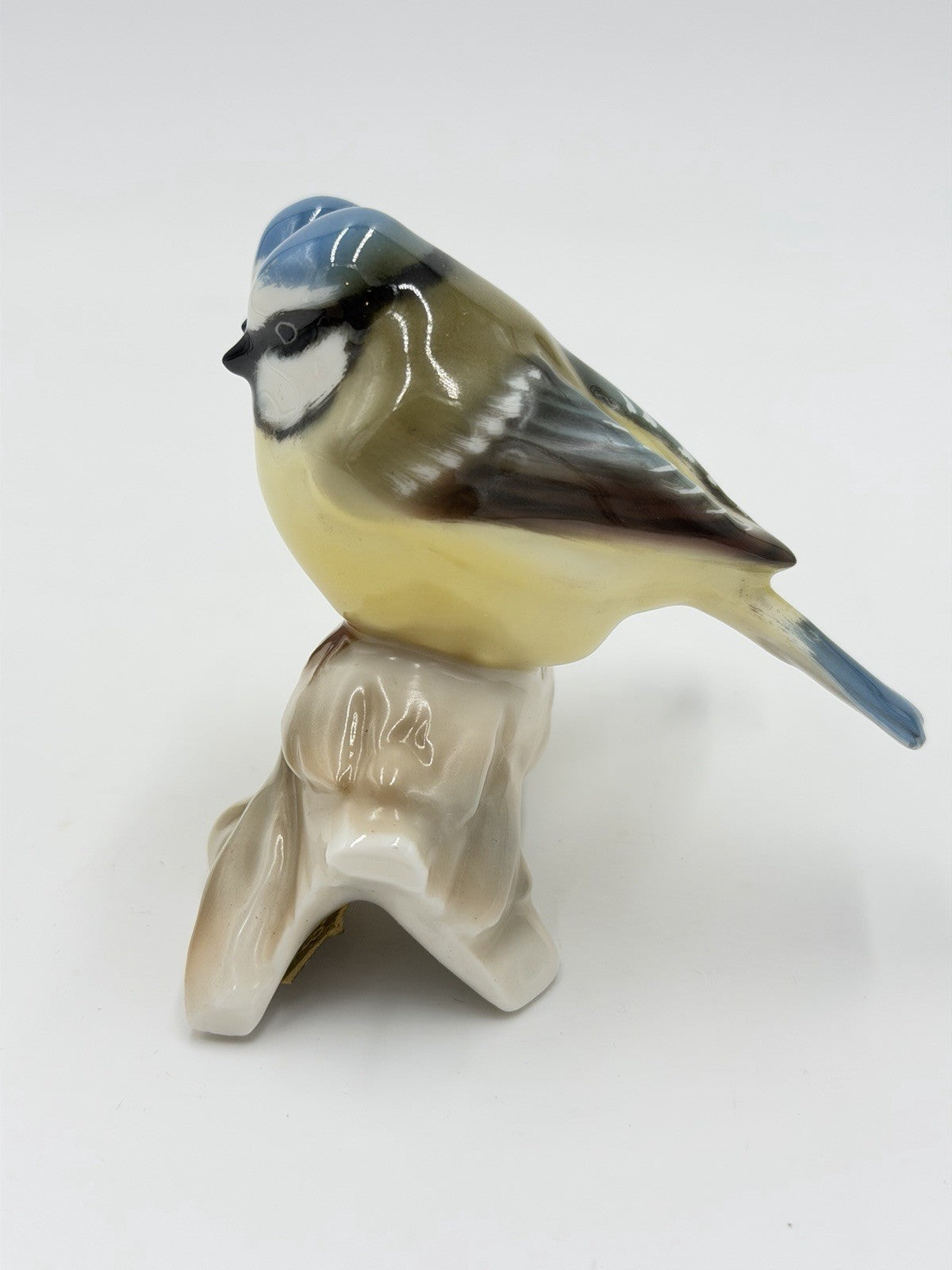 Hutschenreuther Germany Porcelain Blue Titmouse Birds Figurine 3.5”Vtg