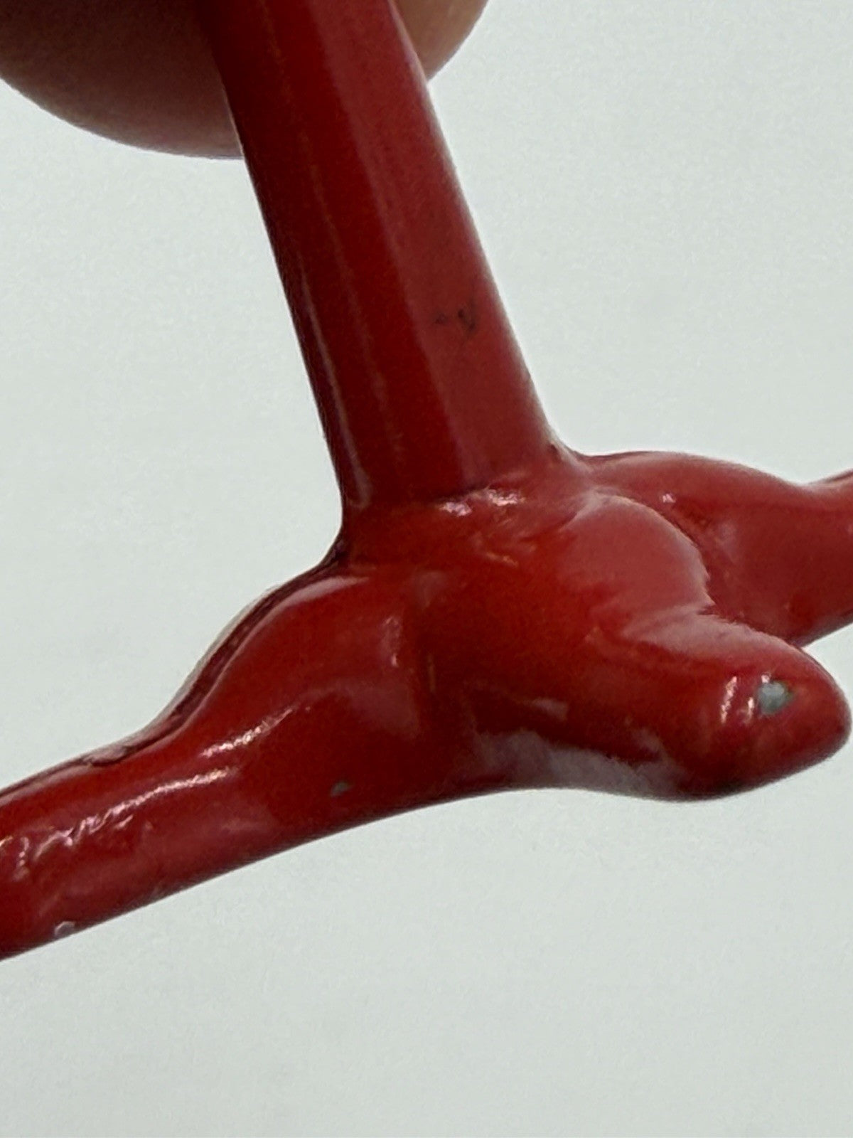 Vintage Miniature Whimsical Red Metal Gum Ball Machine Figure - 3" Tall