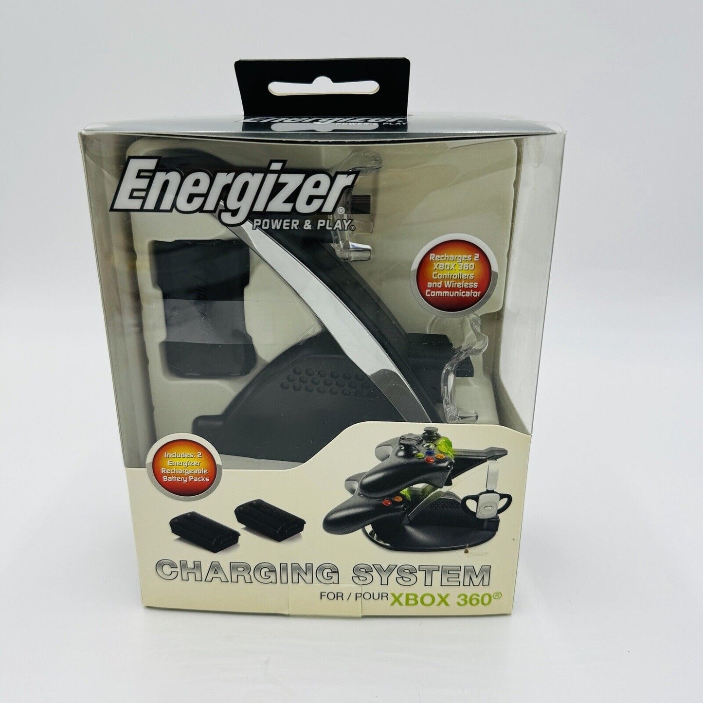 Energizer Power & Play Charging System For XBOX 360 Controllers Unused