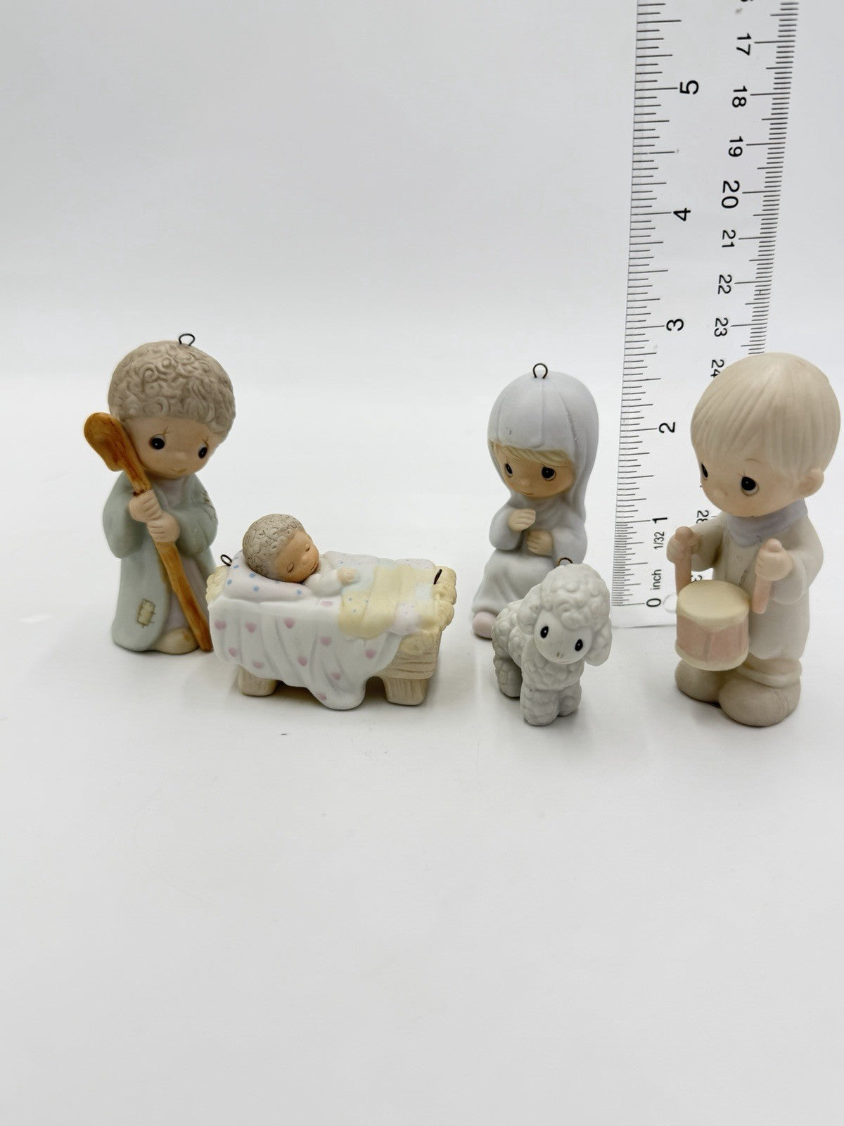 Precious Moments Enesco Miniature Nativity Christmas Ornaments Porcelain