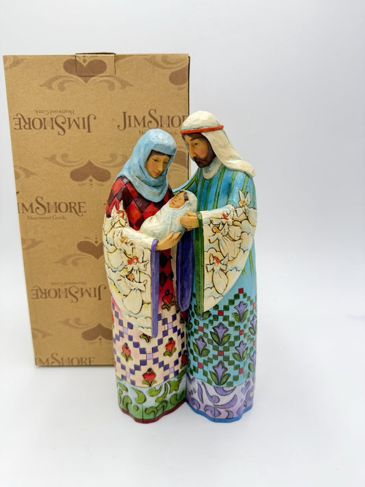 Jim Shore Blessed Family Nativity Large Sculpture 11” Holy Family Figurine W/box