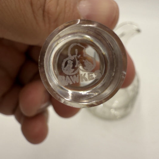 Antique Hawkes Etched Oil & Vinegar pitcher W/ Glass Stopper Rare Signed 5.5in