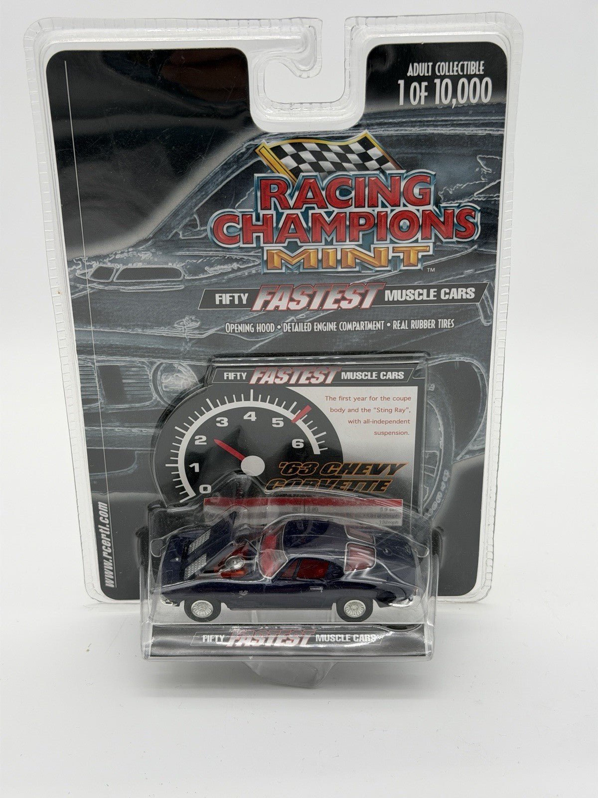 Racing Champions Mint Fifty Fastest Muscle Cars 63 Chevy Corvette Black Sealed