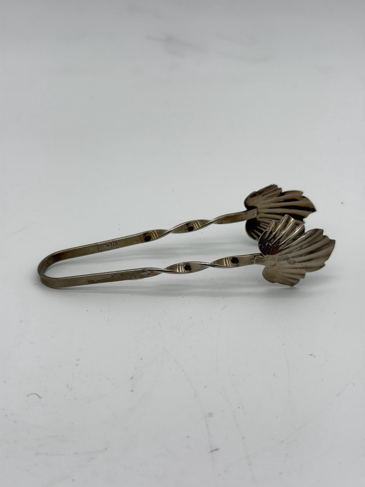 Vintage Raimond Sterling 925 Sugar Bon Bon Tongs Maple Leaf Twist 3.25"