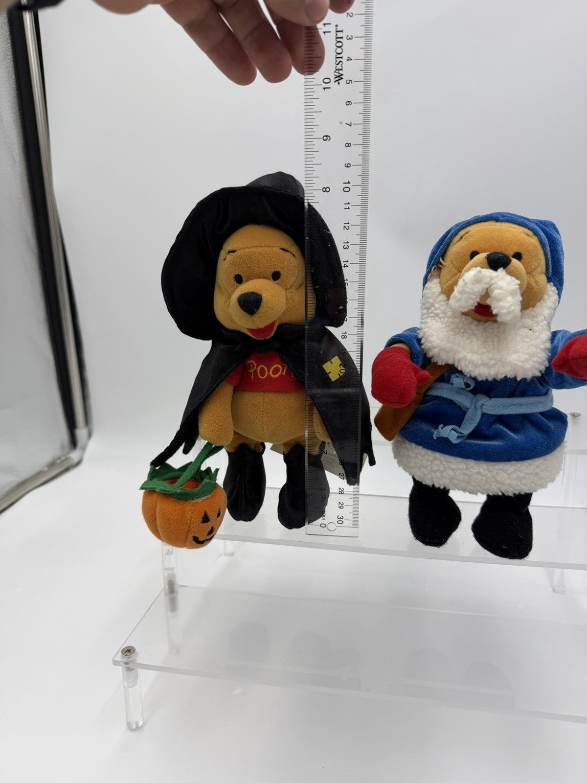 Disney Store Vintage Winnie The Pooh Halloween Christmas Plush Figurines 8”