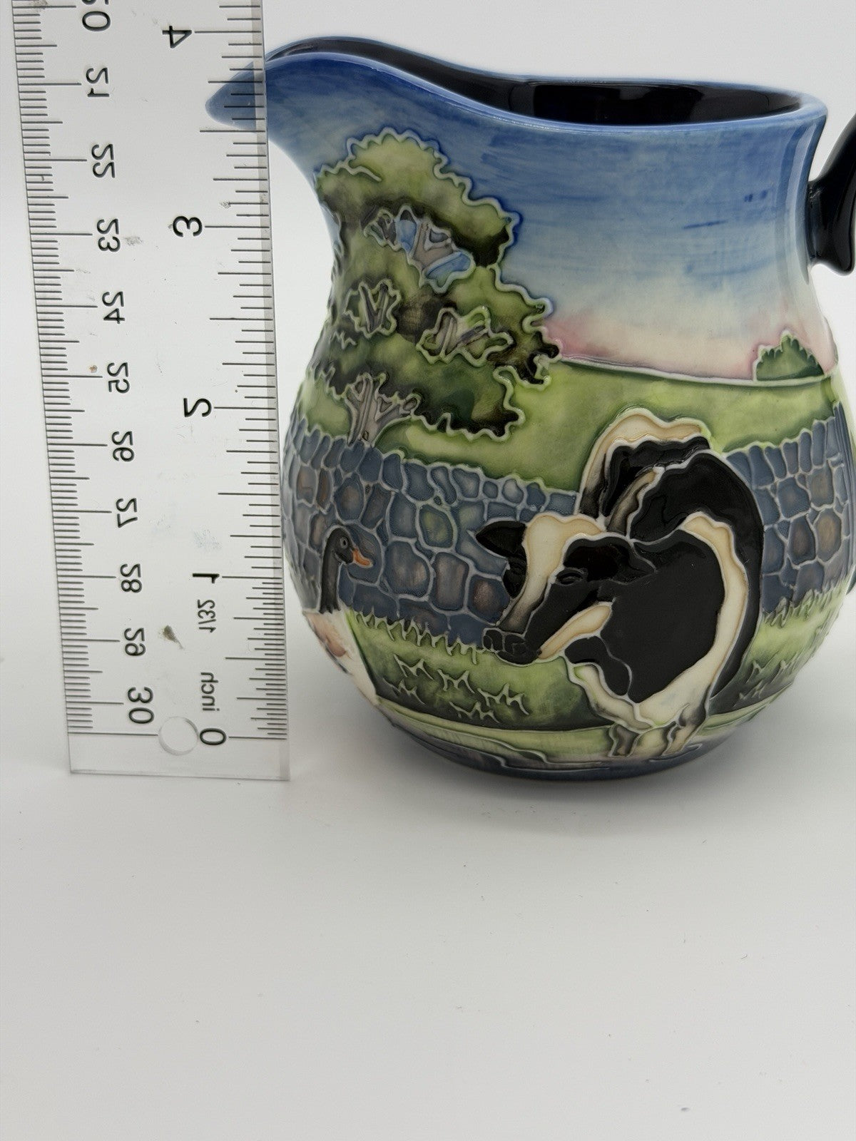 Rare Old Tupton Ware Art Pottery England Farmyard Pitcher/jug 4” Embossed Farm