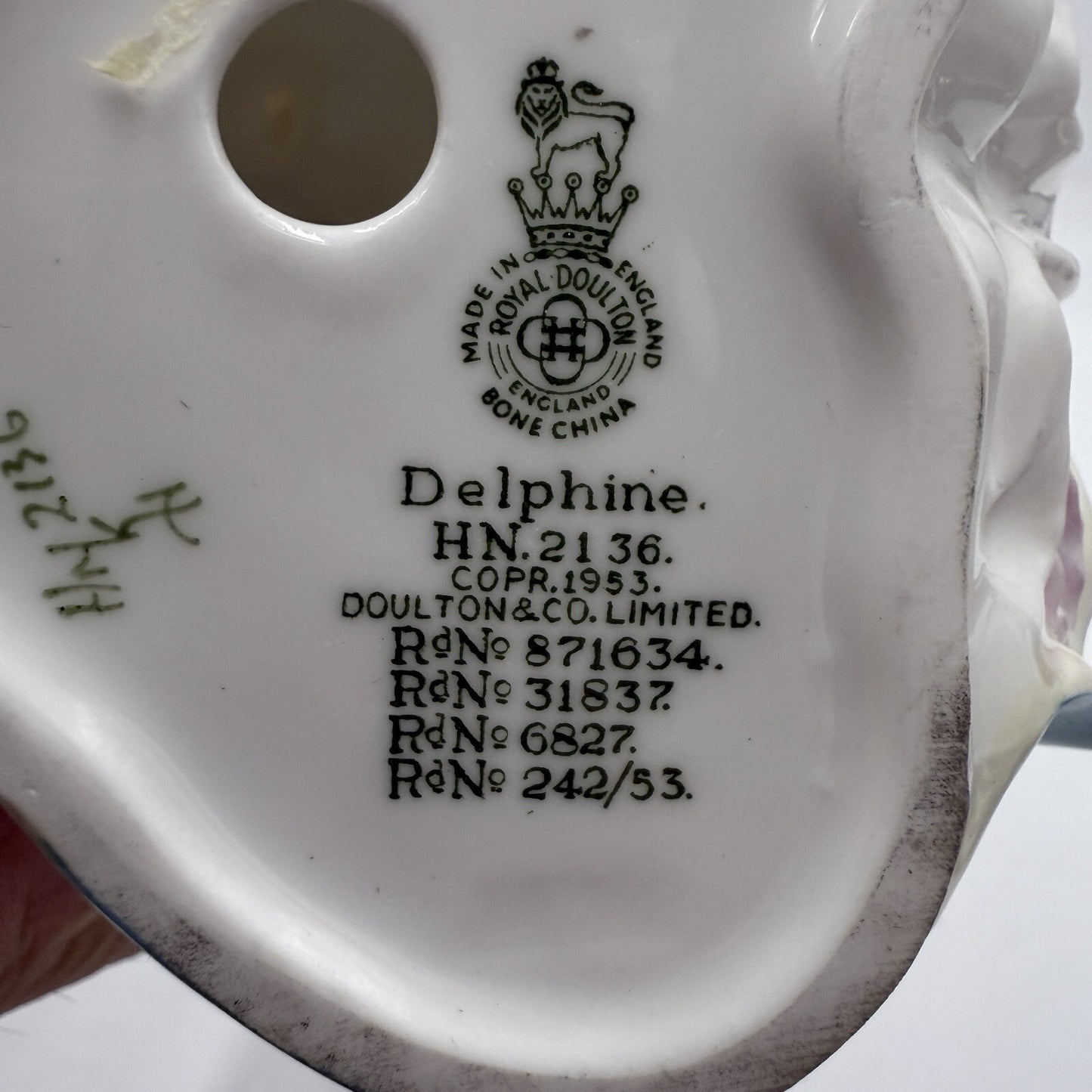 Royal Doulton Delphine HN2136 Figurine England Classic porcelain 7in Rare