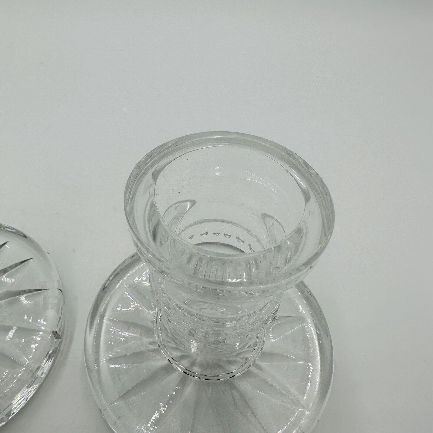 Waterford Candlesticks Blarney Crystal Pair 3.5inW × 3.5inD × 4inH Vintage