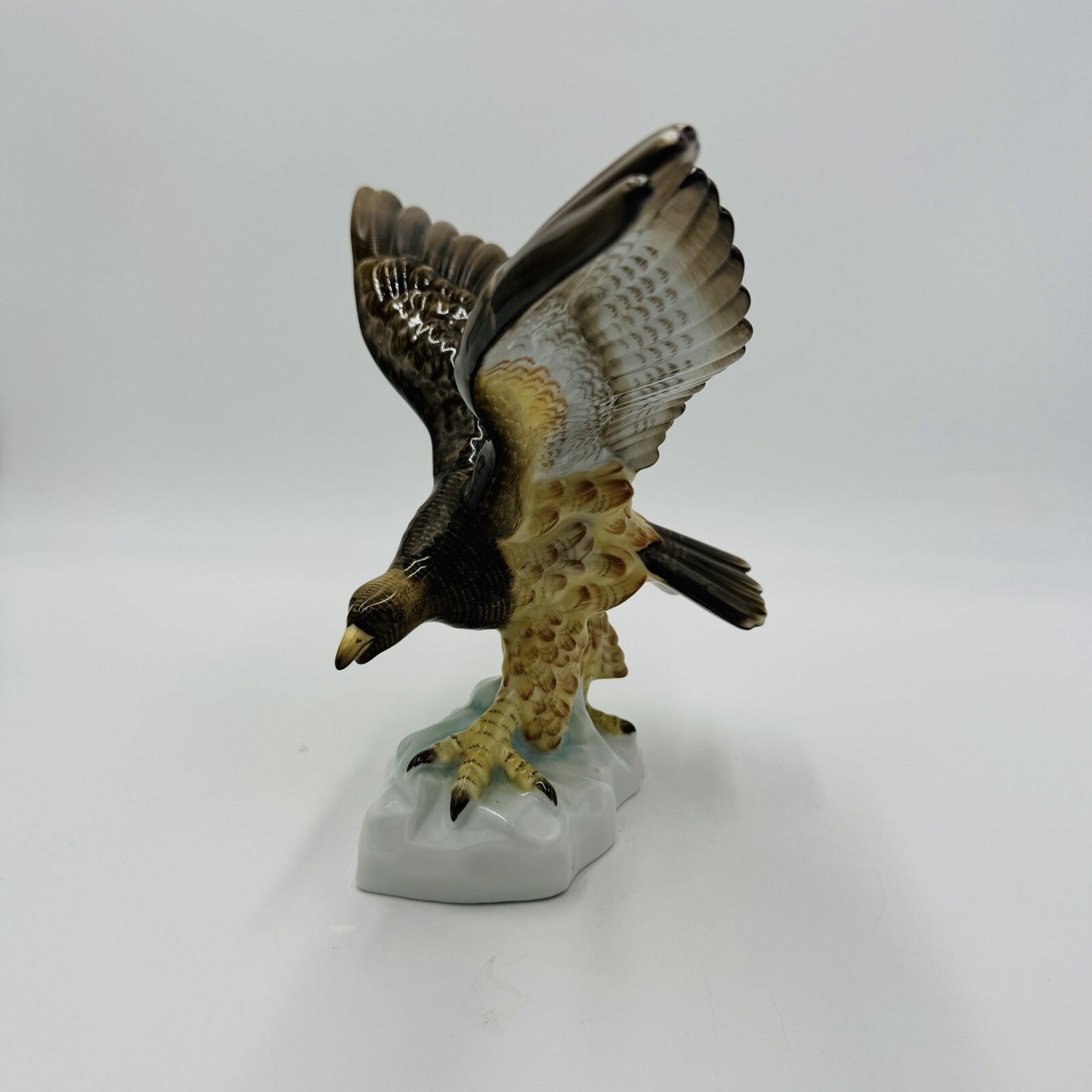Herend Turul Eagle on Rock Wings Porcelain Spread Out Figurine 5057 Hungary