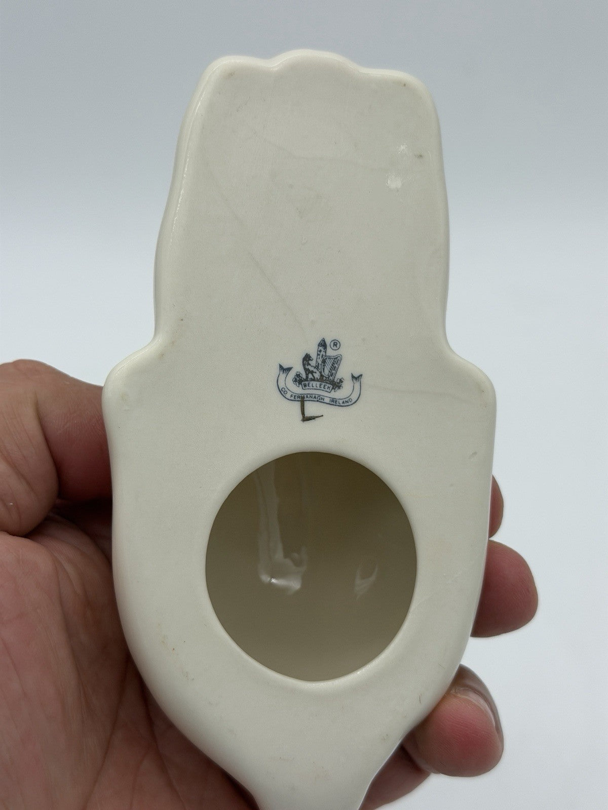 Vintage Belleek Irish Art Pottery Porcelain Rabbit Bunny Figurine Easter 2”x5”