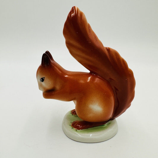 Hollohaza Red Squirrel Porcelain Figurine Vintage Hungary Collection