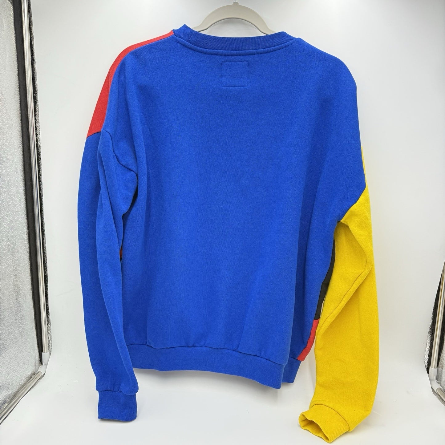 Disney Mickey Color Block Sweatshirt Slouchy Size XS Retro Unisex Vtg Preloved