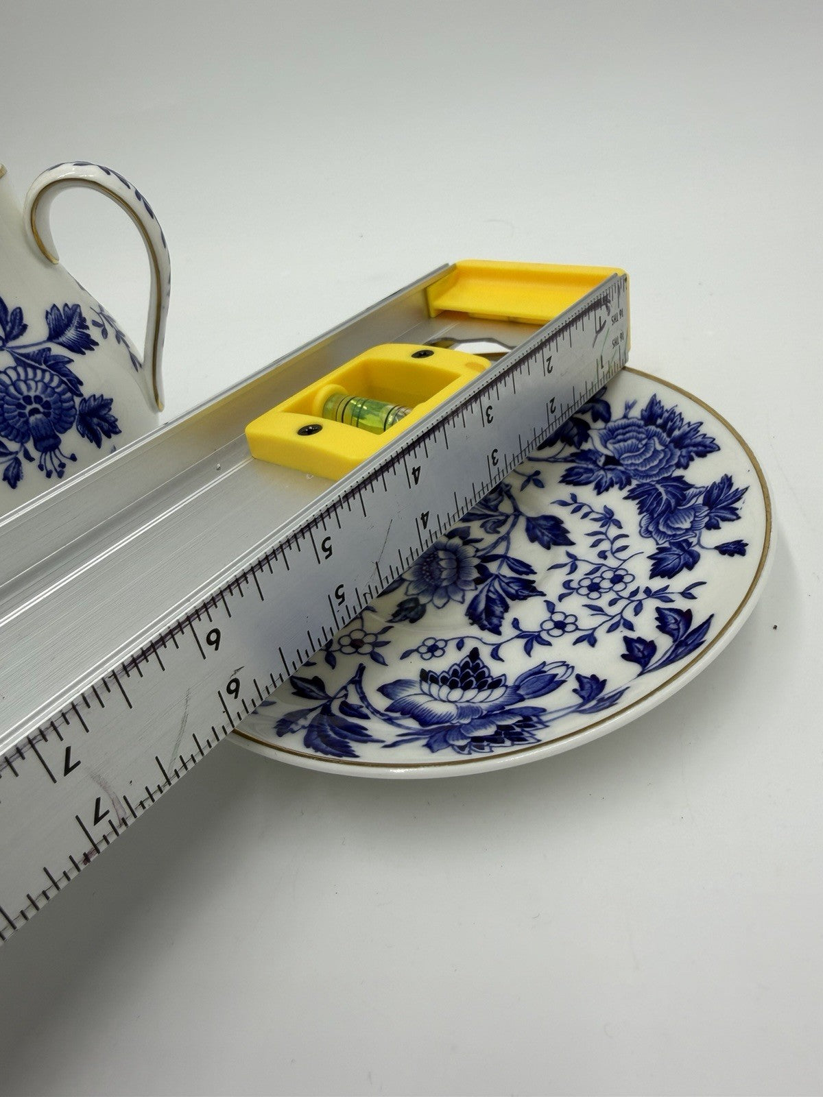 Wedgwood England Porcelain Creamer & Saucer Set Avon Blue/white 1945 Floral