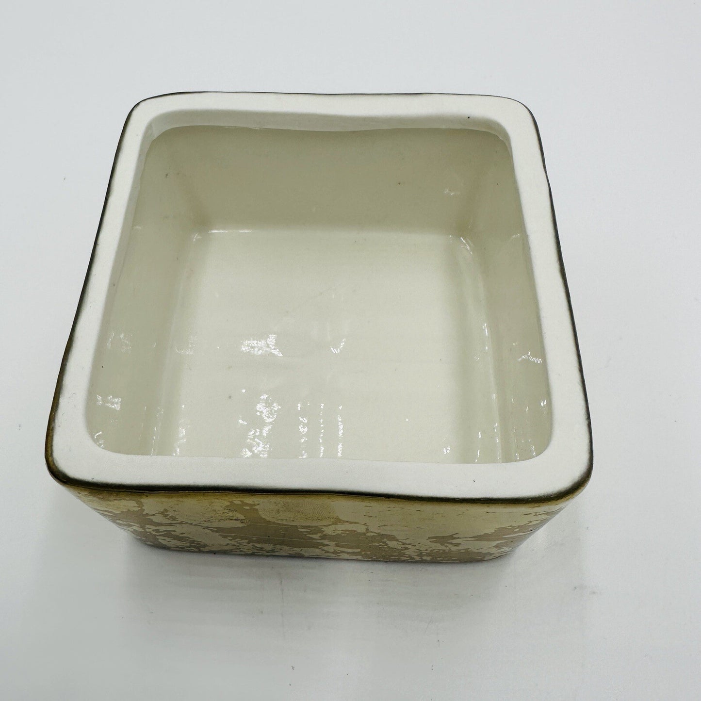 Pottery Barn Box The Emily and Meritt Gold Ceramic Replacement Missing Lid